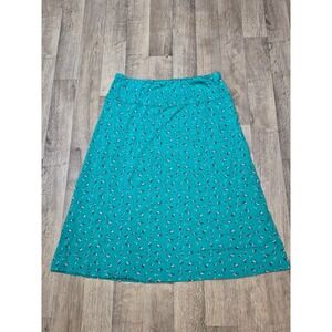 Denim & Co. Floral Print Knit Maxi Skirt Comfy Casual Cottagecore Boho Large 104